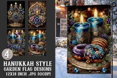 Hanukkah Garden Flag, Elegant Hanukkah Style Garden Flags 13 Product Image 1