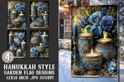 Hanukkah Garden Flag, Elegant Hanukkah Style Garden Flags 16 Product Image 1