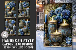 Hanukkah Garden Flag, Elegant Hanukkah Style Garden Flags 16 Product Image 1