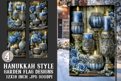 Hanukkah Garden Flag, Elegant Hanukkah Style Garden Flags 17 Product Image 1