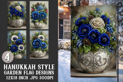 Hanukkah Garden Flag, Elegant Hanukkah Style Garden Flags 22 Product Image 1