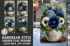 Hanukkah Garden Flag, Elegant Hanukkah Style Garden Flags 23 Product Image 1