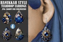 Hanukkah Teardrop Earrings, Hanukkah Earring Designs, s1 Product Image 1