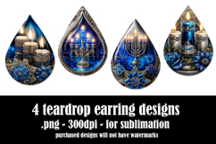 Hanukkah Teardrop Earrings, Hanukkah Earring Designs, s2 Product Image 2