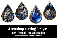 Hanukkah Teardrop Earrings, Hanukkah Earring Designs, s5 Product Image 2