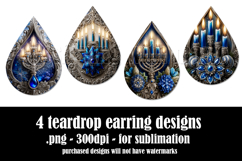 Hanukkah Teardrop Earrings, Hanukkah Earring Designs, s6 Product Image 2