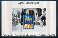 Shalom Hanukkah Garden Flag Template PNG Sublimation Product Image 2