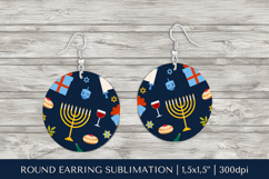 Hanukkah earring sublimation. Jewish round earrings 14 Product Image 1