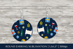 Hanukkah earring sublimation. Jewish round earrings 15 Product Image 1
