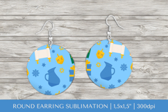Hanukkah earring sublimation. Jewish round earrings 16 Product Image 1