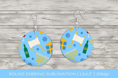 Hanukkah earring sublimation. Jewish round earrings 17 Product Image 1