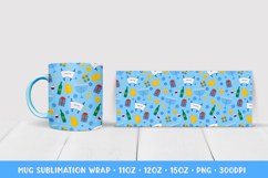 Hanukkah Mug Sublimation Wrap. Jewish Mug Wrap Design 06 Product Image 1