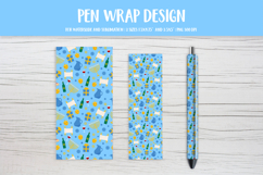Hanukkah Pen Wrap Sublimation or Waterslide. Jewish Pen 05 Product Image 1