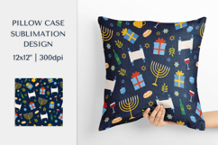 Hanukkah Pillow Case Sublimation Design. Pillow cover PNG 03 Product Image 1