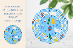 Hanukkah Spinner Sublimation. Wind Spinner Design PNG 06 Product Image 1