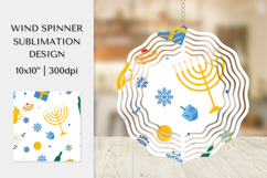 Hanukkah Spinner Sublimation. Wind Spinner Design PNG 09 Product Image 1