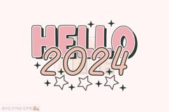 Retro Groovy Happy 2024 SVG T-shirt Design Product Image 1