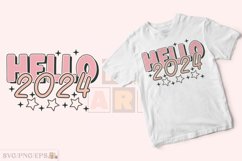 Retro Groovy Happy 2024 SVG T-shirt Design Product Image 2