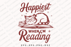 Happiest when I'm Reading SVG Design Product Image 1