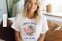 Happiness Blooms From Within T shirt Design