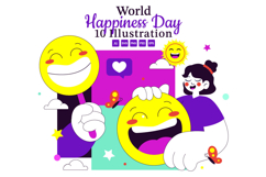 10 World Happiness Day Illustration Product Image 1