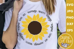 Happiness Beauty Kindness Sunflower Svg Cut File Product Image 1