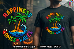Happiness Comes In Waves Summer PNG File