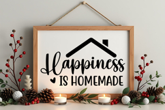 Happiness Is Homemade Sign SVG, Farmhouse Christmas Sign Product Image 4
