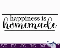 Farmhouse Home Round Sign Svg | Happiness Is Homemade Product Image 2