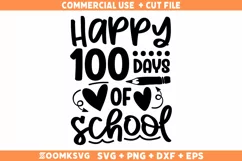 Happy 100 days of school SVG, Back to School cut file laser Product Image 1