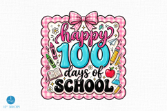Happy 100 Days of School Bow Png, 100th Day of School Product Image 1