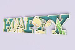 Floral "Happy" Sign Laser Cut File | Floral Sign SVG Product Image 5