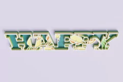 Floral "Happy" Sign Laser Cut File | Floral Sign SVG Product Image 4