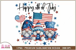 Happy 4th of July patriotic Gnomes sublimation, Stars, Flag Product Image 1