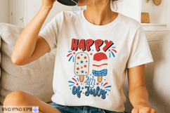 Happy 4th of July Hand-drawn PNG SVG T-shirt Design Product Image 2