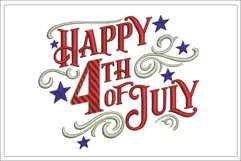Happy 4th of July embroidery, Independence Day design Product Image 1