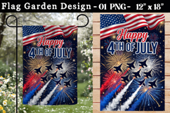 Happy 4th of July Garden Flag Design, Patriotic Fighter Product Image 1