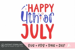 Happy 4th of July SVG,Red White and Blue SVG Design Product Image 1