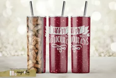 Christmas red tumbler wrap png |Happy alcoholidays Product Image 1