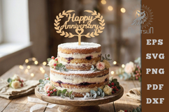 Happy Anniversary Cake Topper SVG Product Image 1