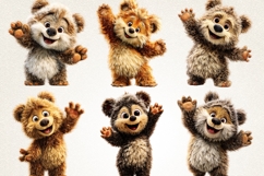 Happy Bear Cub 28 PNG Cute Baby Bear Clipart Product Image 5