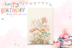Happy Birthday Card Printable Flower Greeting Gift Card_28 Product Image 1
