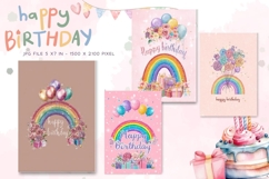 Happy Birthday Card Printable Flower Greeting Gift Card_22 Product Image 1