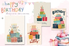 Happy Birthday Card Printable Flower Greeting Gift Card_13 Product Image 1