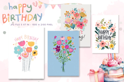 Happy Birthday Card Printable Flower Greeting Gift Card_26 Product Image 1