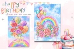 Happy Birthday Card Printable Flower Greeting Gift Card_56 Product Image 1