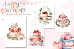 Happy Birthday Card Printable Flower Greeting Gift Card_3 Product Image 1