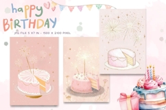 Happy Birthday Card Printable Flower Greeting Gift Card_24 Product Image 1