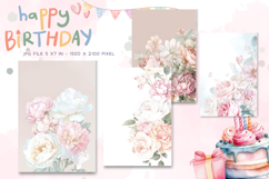 Happy Birthday Card Printable Flower Greeting Gift Card_1 Product Image 1