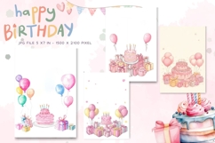 Happy Birthday Card Printable Flower Greeting Gift Card_22 Product Image 1